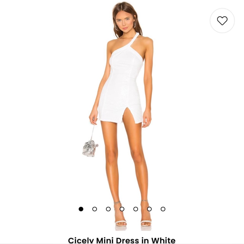 Revolve Superdown Cicely Mini Dress Sequin White XS